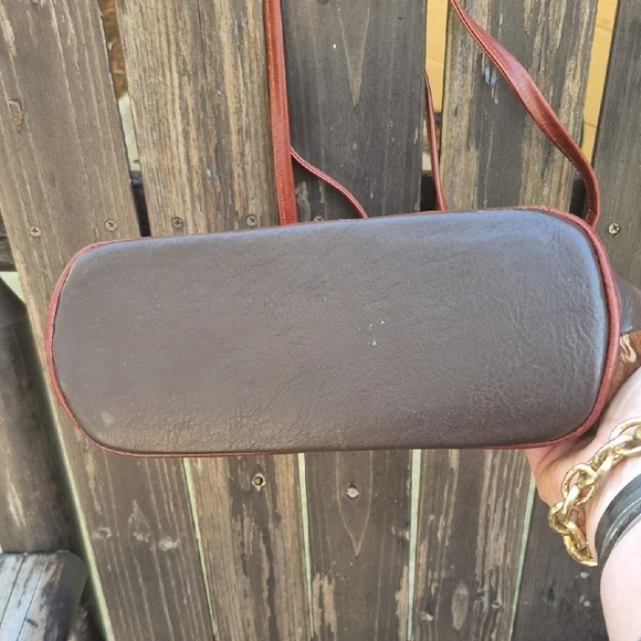 American West Rich Brown Leather and Fur Shoulder Bag - Picture 7 of 12